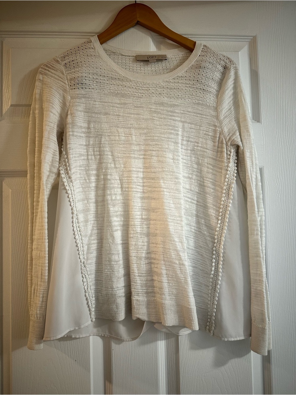 LOFT Cream and White Tops Trio - Cream, White, Navy Stripe - Picture 8 of 10